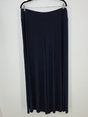 MSK Women Navy Wide-Leg Pants